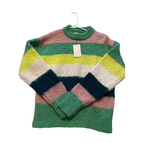 A New Day Women's Multicolor Striped Fuzzy Pullover Sweater Size S - Picture 4 of 8